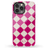 Custom Initials Argyle Checkerboard iPhone Case